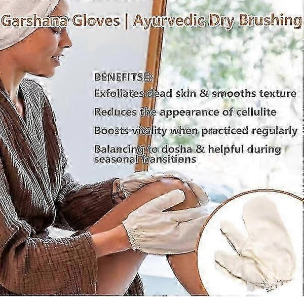 2025 Garshana Handsker Råsilke Massagehandsker Ayurvedisk Massage 2pcs