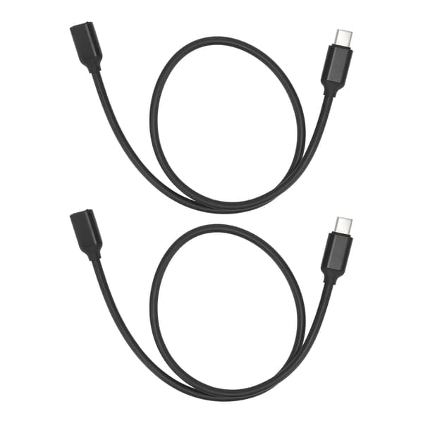 2 STK USB C Han til Hun Forlængerkabel PD Strømstik Forlængerledning 1m 3.3ft Sort