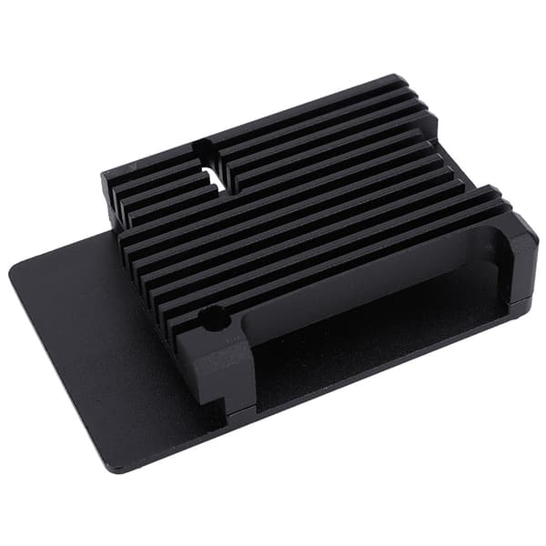 Bundkortskal Sort aluminiumslegering passer til RaspberryPi 3 Model B 2b/3b+