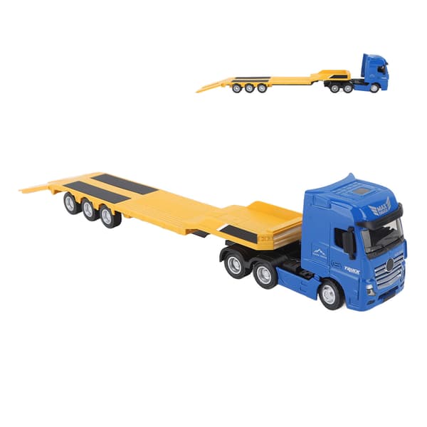 Alloy Engineering Fladvognstrailer Legetøj 1 50 Skala Statisk Model Gul til Børn Over 8 År