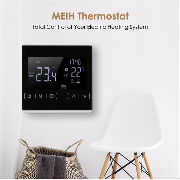 Clear Comfort Smart Touchscreen Programmerbar Termostat Letlæseligt Display