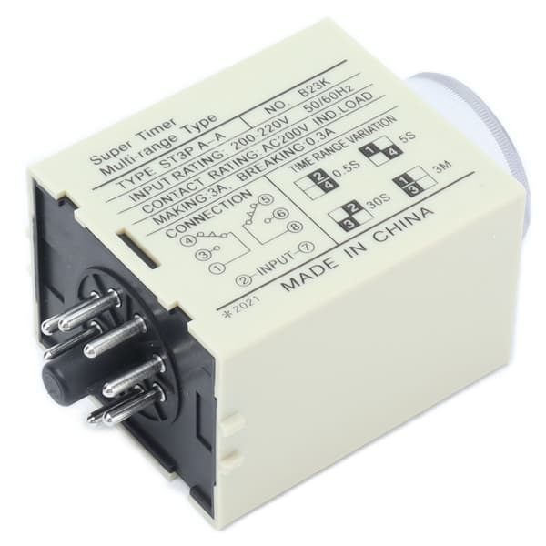 ST3PAA AC220V Justerbart Tidsrelä Ström På Fördröjning Timer Ersättningsdel