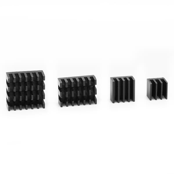 20 stk. sort aluminium køleplade CPU-køler med klæbemiddel til Raspberry Pi 2/3/4 3b 4B