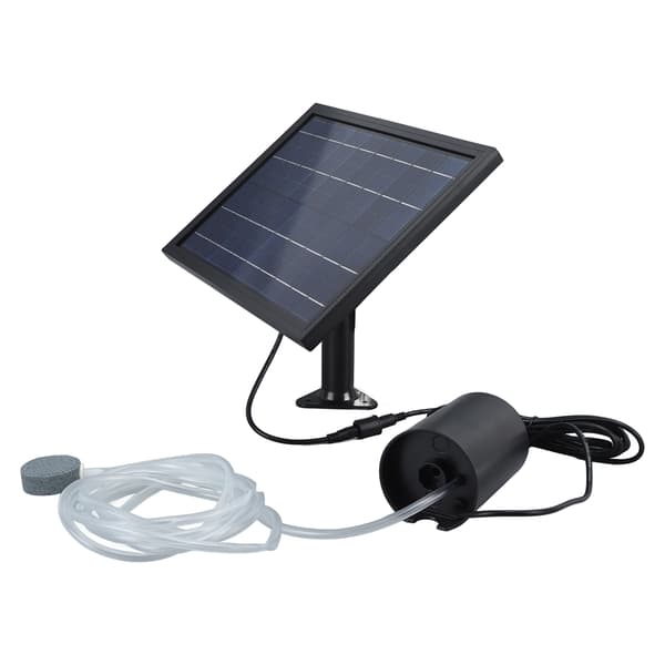 Solarluftpump 8W 10V 2400mAh ABS Polysilikon med 2 Bubbelstenar Slang för Damm Pool