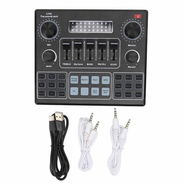 V9 Bluetooth Lydkort Stereo Audio Mixer til Computerspil Mobiltelefon Liveudsendelse