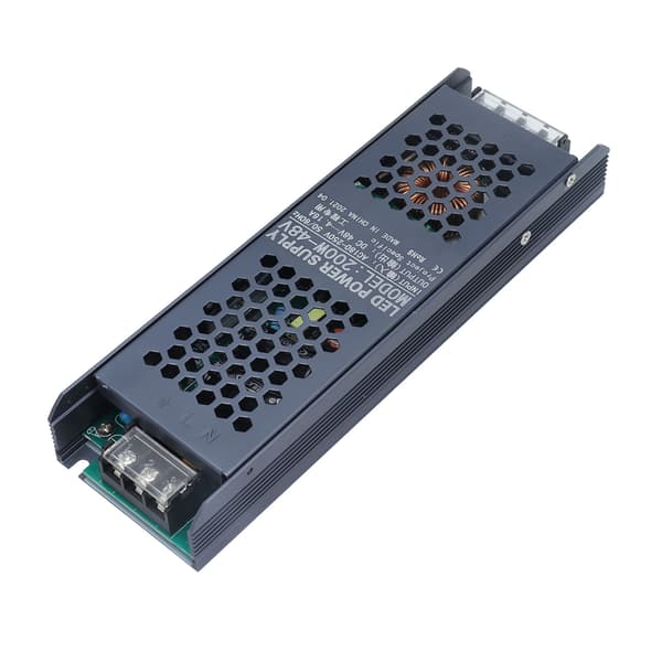 LED Switching Strømforsyning Driver Magnetisk Lys Transformer 48V AC180-250V 200W 4.16A Sort Lang Stribe