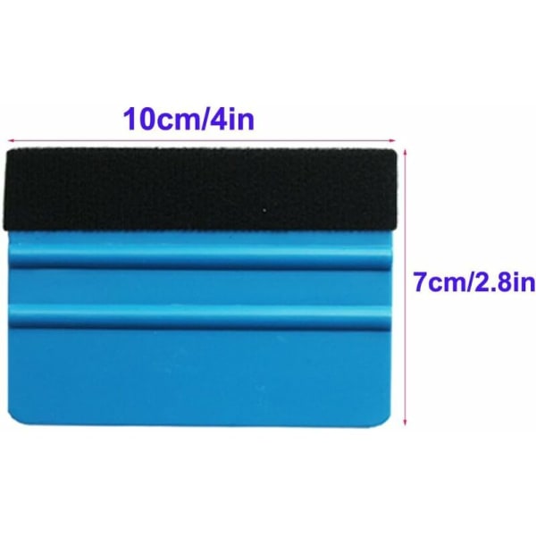 8st liten fyrkantig skrapa med luddskrapa bilfilm fotofilmskrapa 7*10CM blå lämplig för verktygsrum