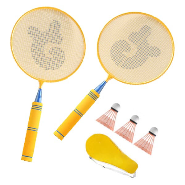Badmintonracket för barn 5–12 år, legering, lättvikt, flexibel, gul