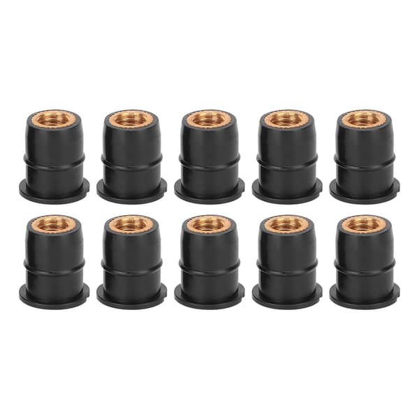 10 st M6x0,8 mm Gummibrassmutter för Motorcykel ATV Vindrutor Kaross