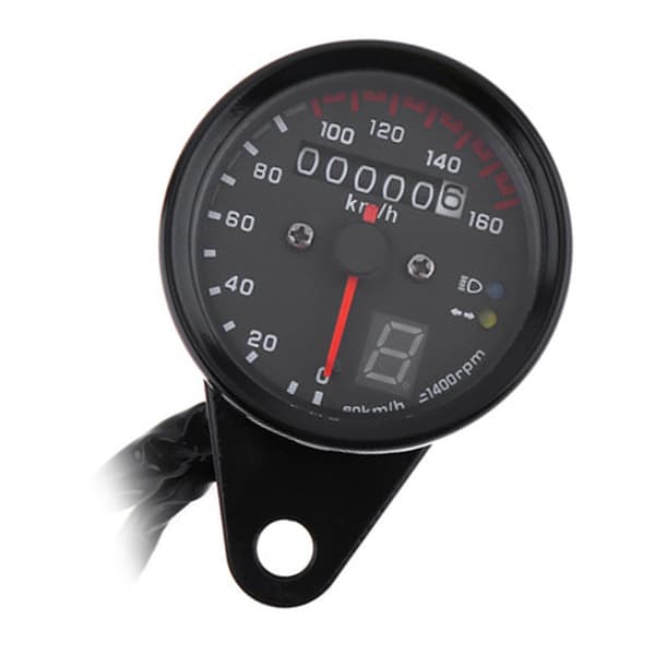 Universal 12V Motorcykel Speedometer Gear Display LED Baggrundslys Odometer