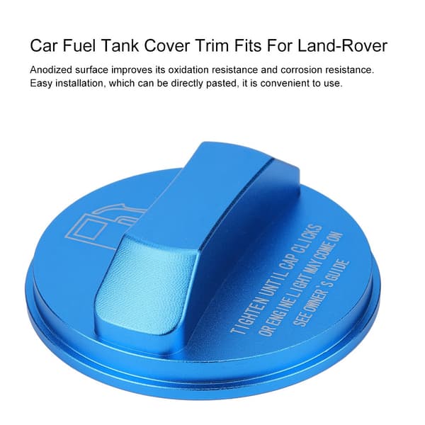 Blå aluminiumslegering bil brændstoftankdæksel trim til Land Rover