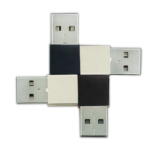 4 stk. USB Type C hun til USB A han adapter aluminiumslegering bærbar USB A han konverter