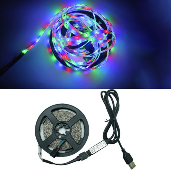 Joustava RGB5V LED-valopalkkisarja , set 24 avaimen infrapunaohjain (2m)