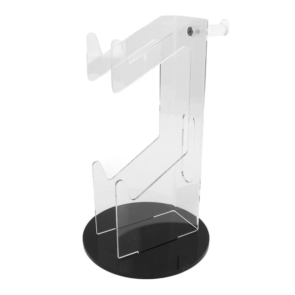 Spilcontrollerholder Akryl Stabil Pladsbesparende Headset Controller Stand til Skrivebord Gave Gennemsigtig og Sort Afrundet Bund