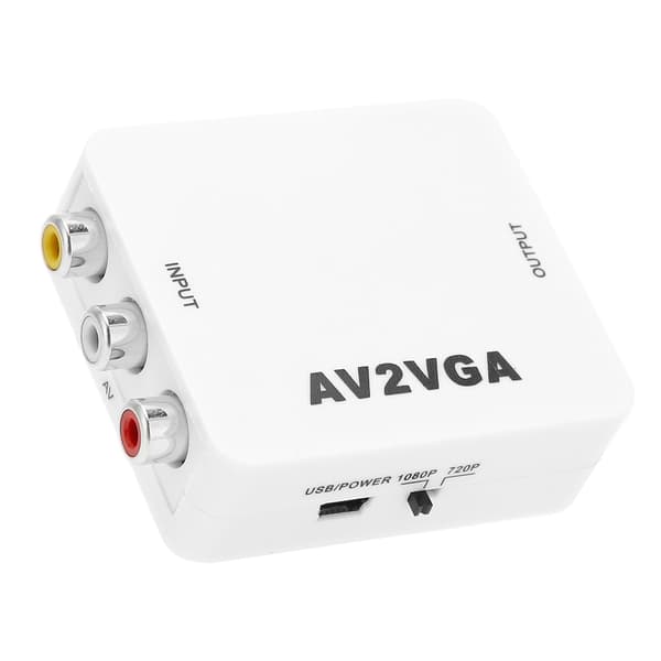 AV til VGA-konverter Bærbar 1920x1080 HD-videoadapter med USB-kabel