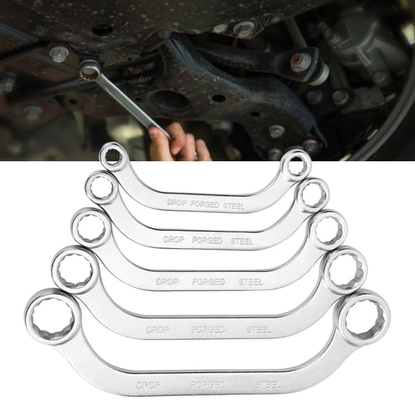 5st 8-22mm Metrisk Halvmåne Dubbelände Krom Vanadinstål Skiftnyckel Kit Typ C