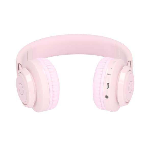 Bluetooth-hörlurar för barn LED-ljus Stereo Vikbara Hörselskydd Trådlösa Rosa