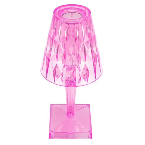 LED Krystall Bordlampe Dimbar USB-Lading Rosa Prisme Skrivebordslampe