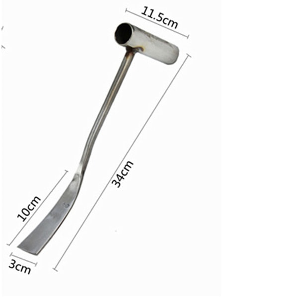 Jordbruksgräva vitlöksskyffel dra gräs liten spade gräva vilda grönsaker spade vitlök plantering blomma trädgårdsredskap vitlöksplantor se