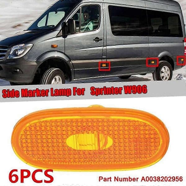 6 stk. sidemarkeringslys for bil for Sprinter W906 2006-2018 A0038202956 sideblinklys