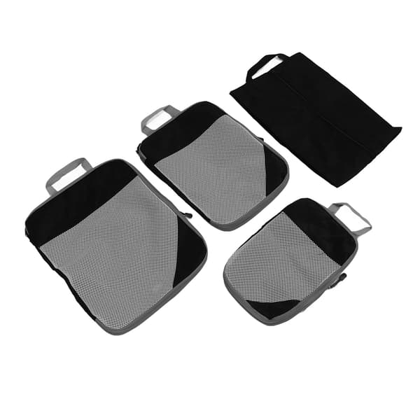 Vattentäta kompressionspackningskuber Resväska Organizer Väskor för Kläder Underkläder Skor 4-pack Svart