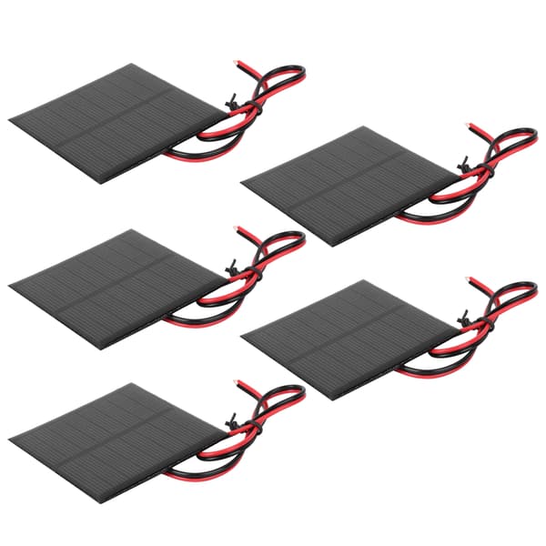 5 stk. lite solcellepanel polysilisium epoksy batterimodul 4V 160mA med 30cm kabel