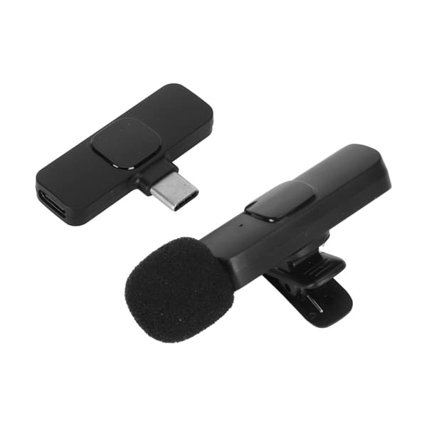Trådløs Lavalier-mikrofon USB C Støyreduserende Auto Sync Oppladbar Clip On Mic