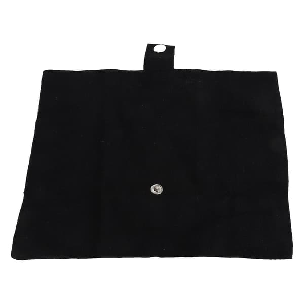 2PCS Camping Bestickväska Bärbar Canvas Organizer för 7PCS Bambu Bestickset Resa Svart