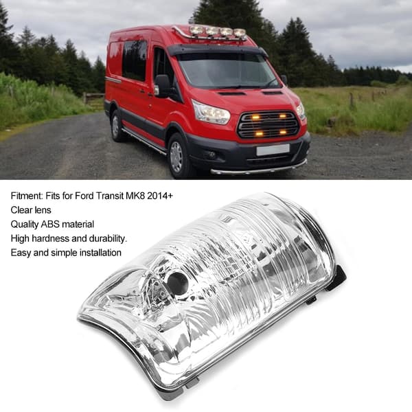 Utvendig bakspeil dørvinge speilindikatorlinse klar passer til Ford Transit MK8 2014+ (venstre side)