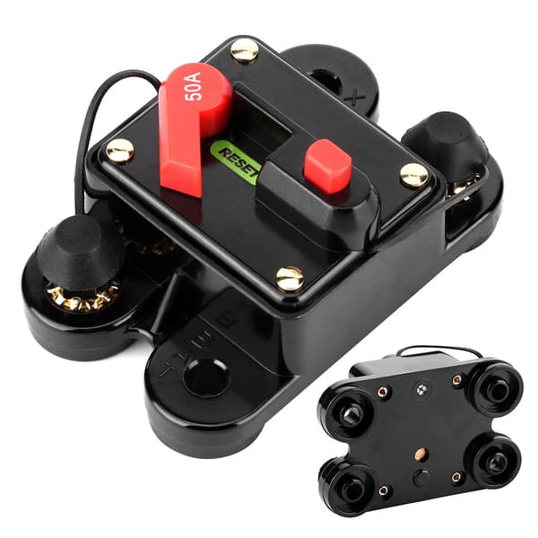 Bil Audio Automatisk Manuel Reset Sikringsholder Strømafbryder 12V 50A