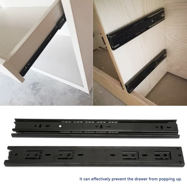 3-seksjons kulelager skuffeskinner Glideskinner Demping Buffer Myk Lukk 35*4.5cm