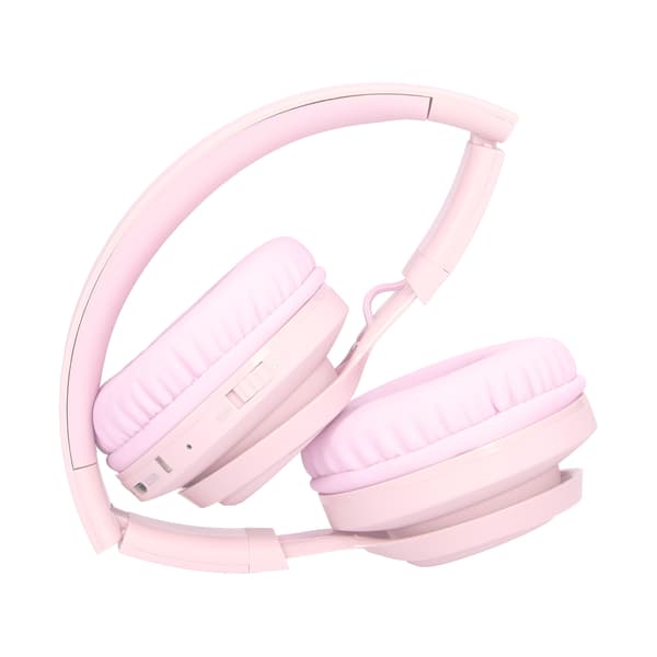 Bluetooth-hörlurar för barn LED-ljus Stereo Vikbara Hörselskydd Trådlösa Rosa