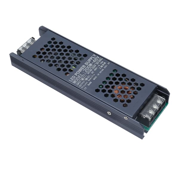 LED Switching Strømforsyning Driver Magnetisk Lys Transformer 48V AC180-250V 200W 4.16A Sort Lang Stribe