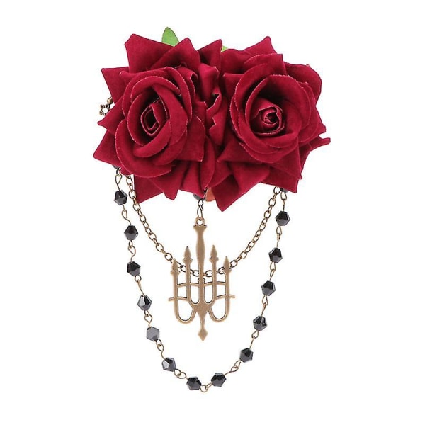 1. naturtrogen Rose Dark Style Hårklämma Gothic Royal Court Vantage Brosch