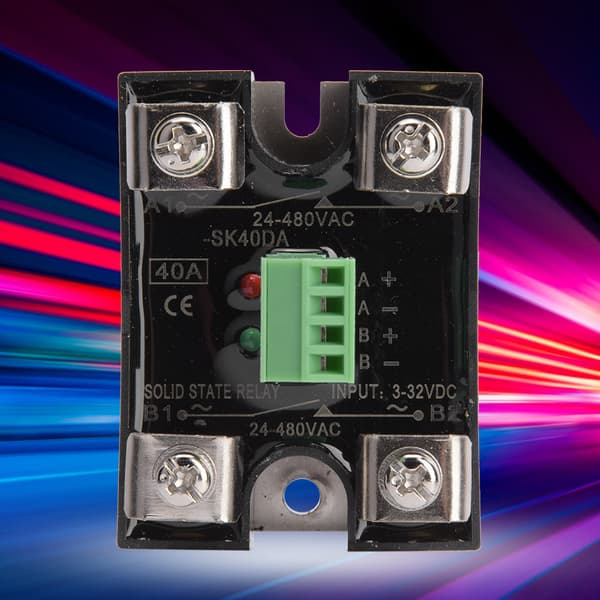 BERM Solid State Relay Dubbelkanal DC-kontroll Dubbelkanal AC Enfas SSR 24-480VAC (40A(BERM-SK40DA))