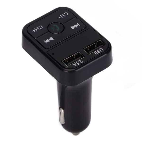 Bluetooth 5.0 FM-sender Trådløs adapter MP3-afspiller Dobbelt USB hurtigoplader til iOS