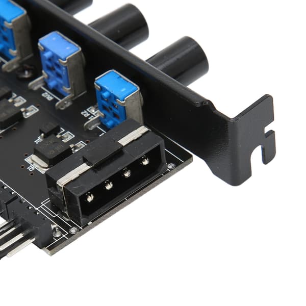 Ventilatorhastighedsregulator til PC CPU Kabinet HDD VGA PWM - 8 kanaler, 4 knapper, 4PIN interface, 72W, PCI-beslag