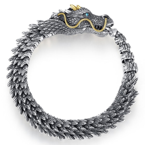 Spring Hook Spänne Armband Gothic Head Dragon Curb Chain Armband Smycken Present 18cm