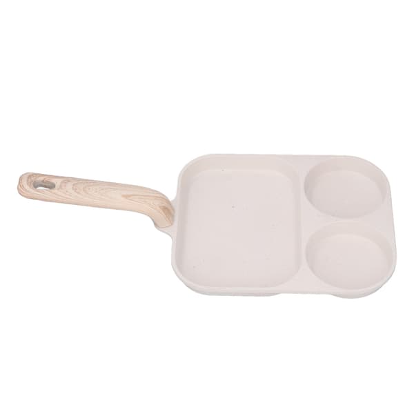 Nonstick Egg Pan Egg Frying Pan 3 Section Square Grill Pan for Breakfast Gas Stove Induction Cooker 40x19cm Oversized Style