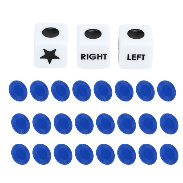 Left Right Center Terning Spill Klassisk Plast Party Hjemmeunderholdning