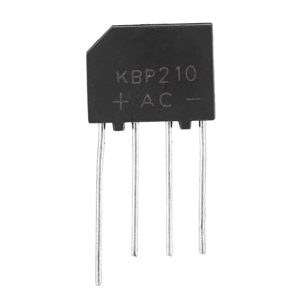2A 1000V Diodebro KBP210 Flad Ensretterbro til Elektronisk Kredsløb (10 stk.)