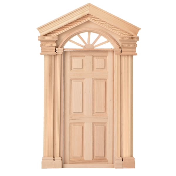 1:12 Dockhus Mini Trä Spetsig Dörr för Dockor DIY Dockhus Möbler Tillbehör