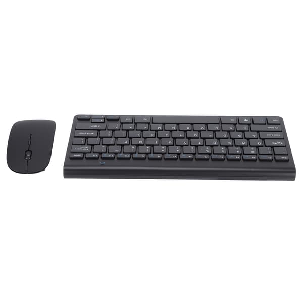 Trådløs 2.4G USB Ergonomisk Ultraslank Bærbar Slidstærk Tastatur og Mus Combo til Notebook Computer Sort