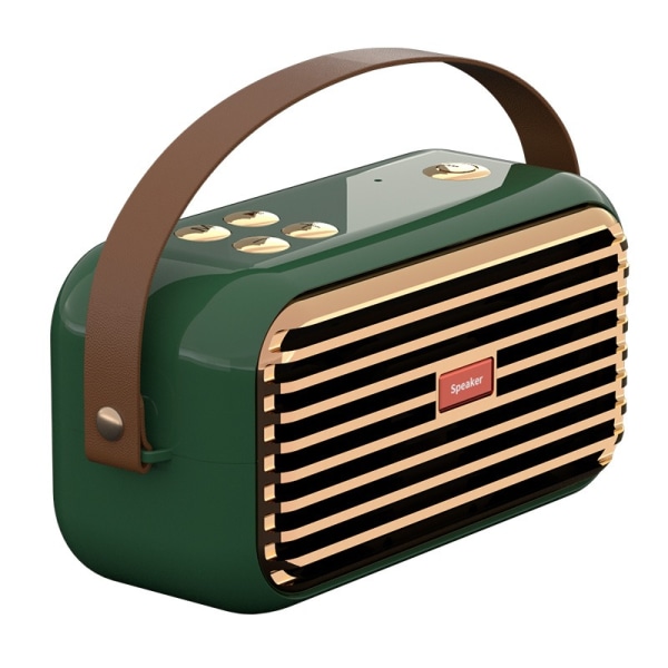 Card Radio Trådlös Retro Portabel Bärbar Bluetooth högtalare (grön),