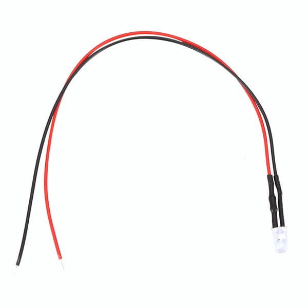 10 stk. 12V 5mm Multicolor LED Diode Lys Kabel 20cm 0.06W Gul