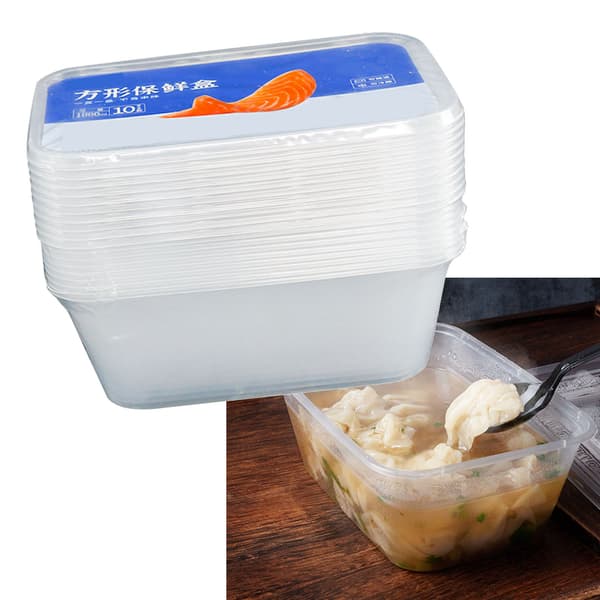 10 Set Transparent Matlåda Matförvaringsbehållare med Lock för Hem Camping Picknick