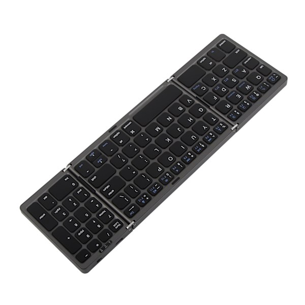 Bluetooth Triple Fold Trådløst Tastatur Multi Enhedsforbindelse til Laptop Tablet Telefon Grå Sort