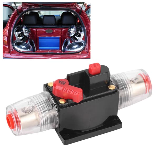 12V 24V Bil Audio Forstærker Reset Strømafbryder 80A Sikringsholder Biltilbehør
