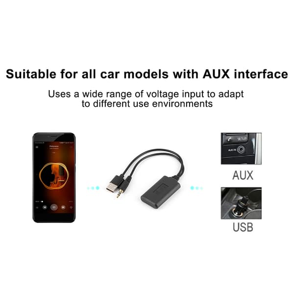 3,5 mm AUX Bluetooth-mottakeradapter Trådløs bilstereo HIFI Stereo Musikk Auto Tilbehør