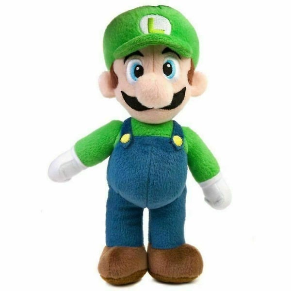 Super Mario Bros plyschdocka Mario Luigi Mjuka gosedjursleksaker Present 25cm green